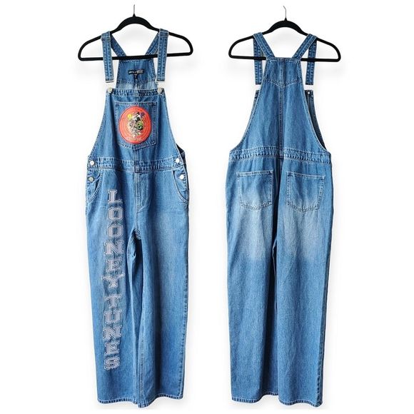 Looney Tunes x Dolls Kill Denim Overalls Large Vintage Y2K - Picture 3 of 8